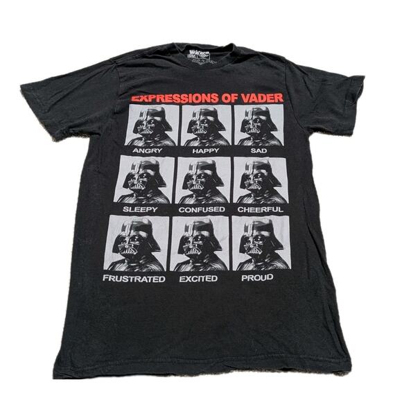Vintage Star Wars Darth Vader T-Shirt SM Expressions Of Vader Blue Tag Black - Picture 1 of 5
